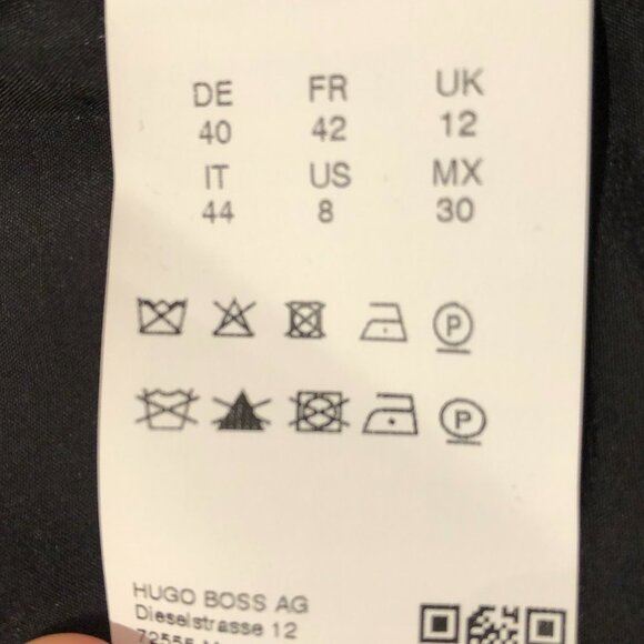 Hugo Boss Notched Collar Two Button Virgin Wool Jacket Black + Cream Sz 8 - Picture 15 of 16